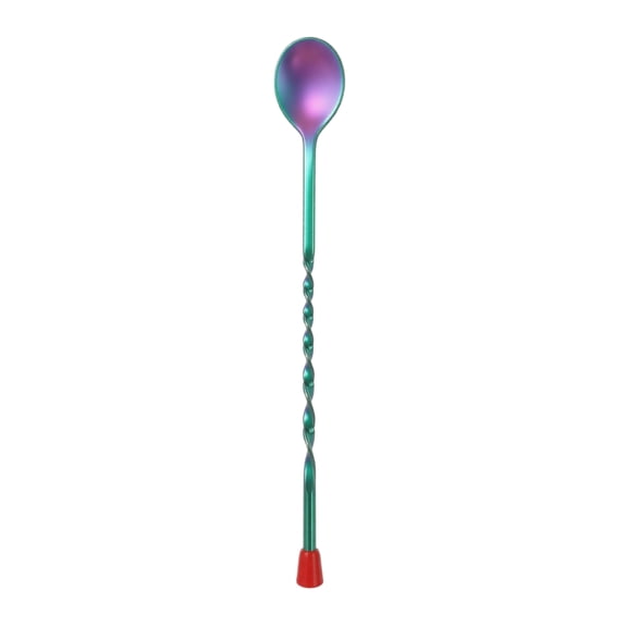 Cocktail Bar Spoon, Stainless Steel Twisted Pattern Long Handle Bar Stirring Spoon, 1 Pack Colored Drink Mixing Spoon For Home Bartending, Professional Bar Tools For Cocktail