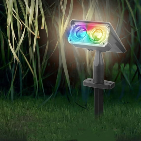 Waterproof Solar Garden Light LED Outdoor Pathway Villa Courtyard Lamp | Monocrystalline Panel | Color Changing & Solid Modes | 120° Adjustable | Rustproof | IP44 | ABS | 27x13cm | 1 Pack