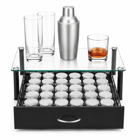 Cocktail Beverage Storage Drawer for Capsules, Cocktail Pod Holder Organizer for Cocktail Machine, Holds Up to 36 Capsules