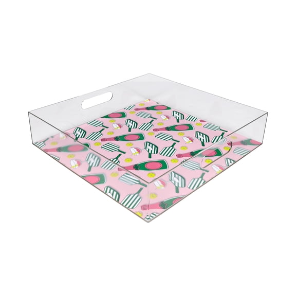 Cocktail Court 12" x 12" Plastic Tray with Handles by Celebrate It - Party Supplies