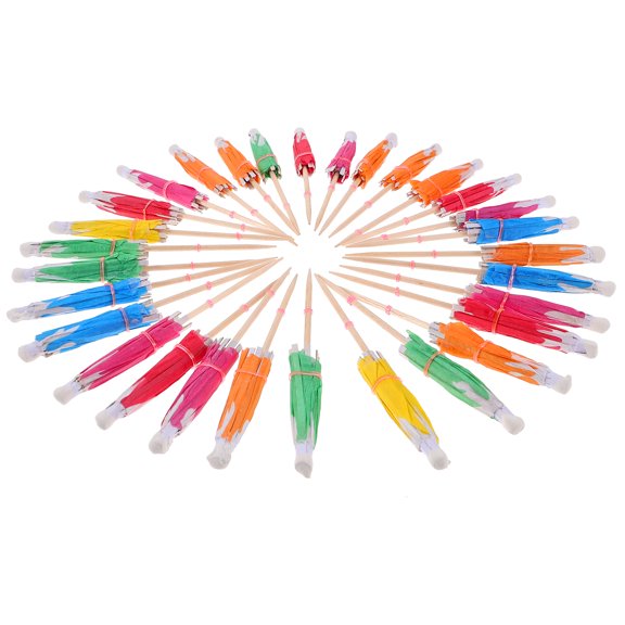 NIAIZEK 100pcs Hawaiian Flower Paper Umbrellas for Cocktails Drinks Dessert Party Supplies Home Decor