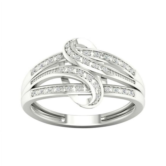 Cocktail Diamond Ring For Women Bypass Row Ring 1.9 Ct Diamond 14K White Gold Over