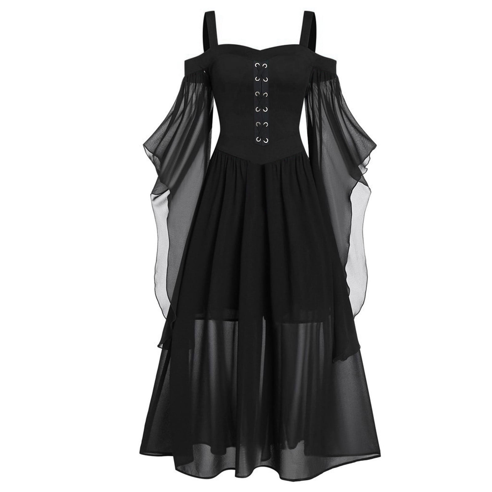 Cocktail Dresses For Women Plus Size Fashion Gothic Style Vintage Midi ...