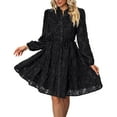thumbnail image 1 of Cocktail Dresses For Women SevevnWomens Long Sleeve Mini Dress Casual A Line Flowy Loose Vacation Party Babydoll Fall Short Dresses with Pocket, 1 of 4