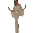 thumbnail image 1 of Cocktail Dresses for Women ,Ladies Sequin Glitter Dress Wedding Guest Mermaid Bridesmaid Dress Evening Gowns Cold Shoulder Bodycon Maxi Long Sheath Dress Party Prom Dress, 1 of 5
