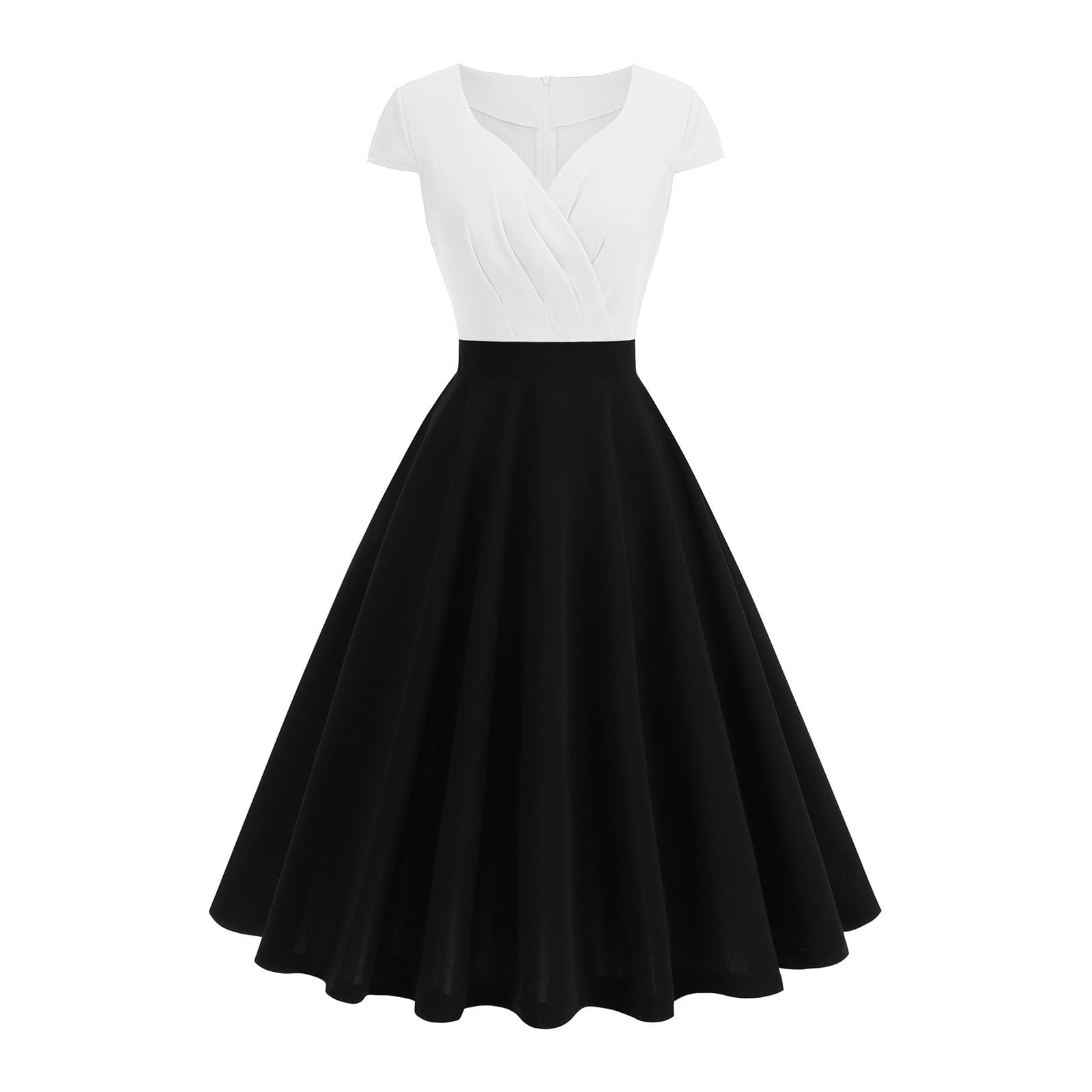 Cocktail Dresses for Women 2025 Summer Wedding Guest Fit and Flare Dress for Women White M