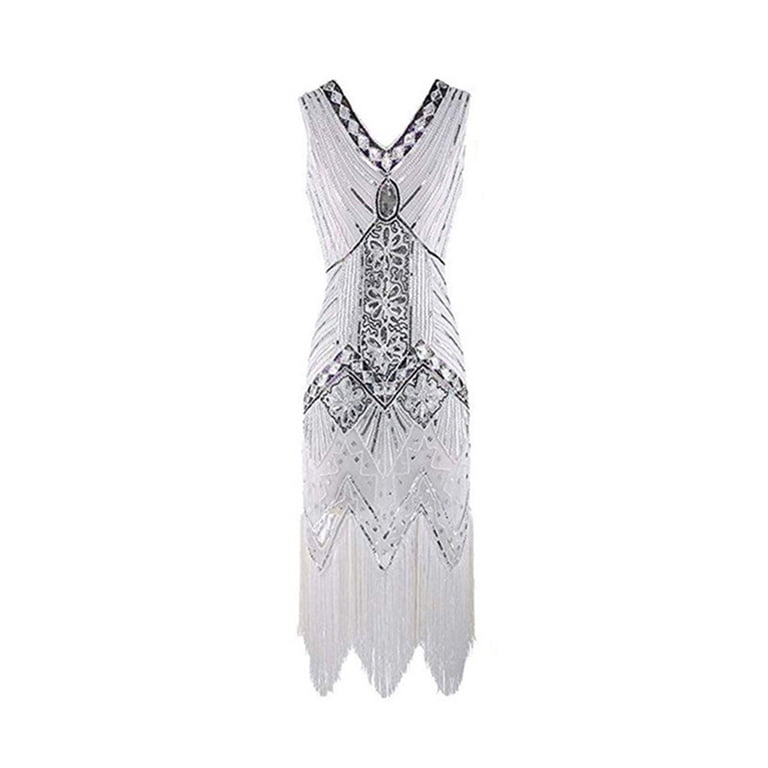 white christmas dresses Gorgeous High End White Small Dress Skirt Can Usually Wear Banquet Host Dress- Etia M / Short Sleeve main image 1