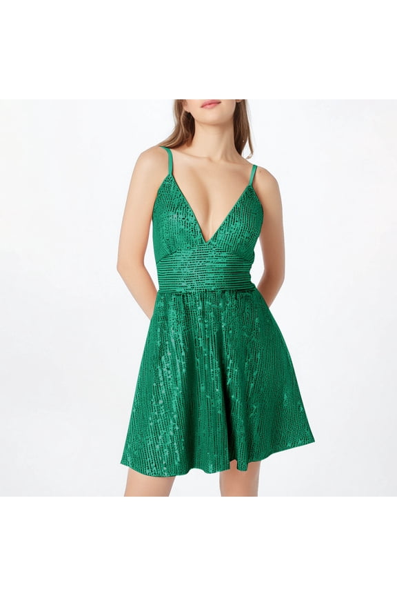 Cocktail Dresses for Women Dgankt Women Sequin Sexy V Neck Shift Dress Sparkly Glitter Sleeveless Short Flowy Loose Party Night Out Club Dress