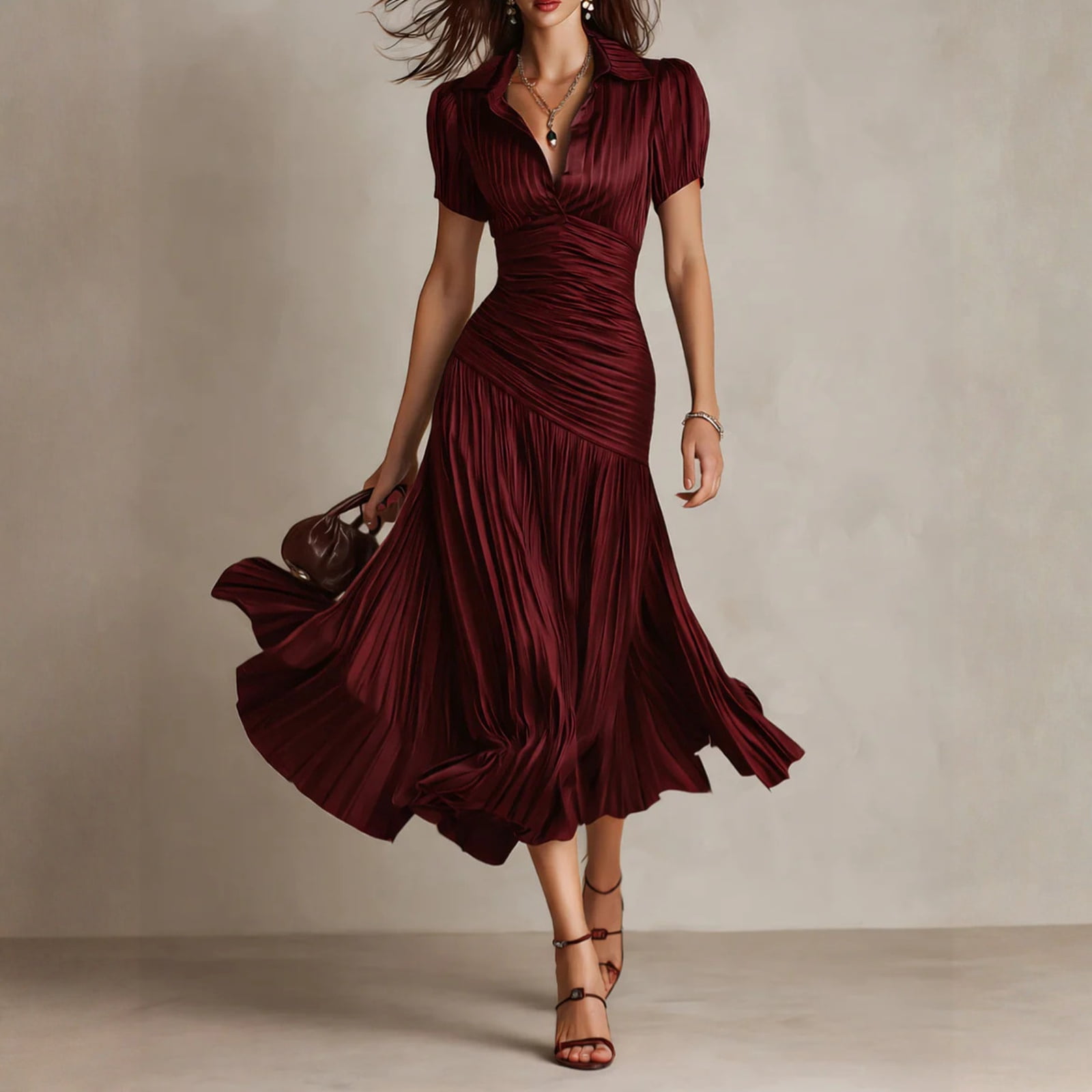 flowy gold dress Bridesmay Cocktail Dresses for Women 2024 Wedding Guest Midi with Color:BLACK BSDJILFG Mens Blazers Vintage flow-tag-backfill