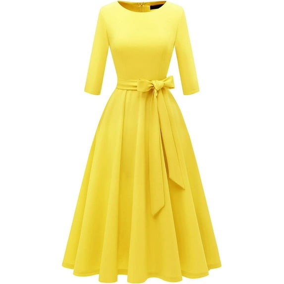 Cocktail Dresses for Women, Elegant Wedding Guest 3/4 Sleeves Formal Church Dress, Fall 2025