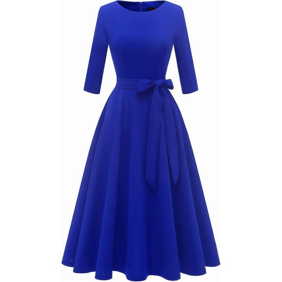 Cocktail Dresses for Women, Elegant Wedding Guest 3/4 Sleeves Formal Church Dress, Fall 2025
