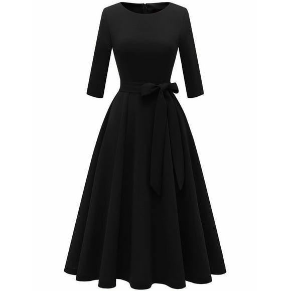 Cocktail Dresses for Women, Elegant Wedding Guest 3/4 Sleeves Formal Church Dress, Fall 2025