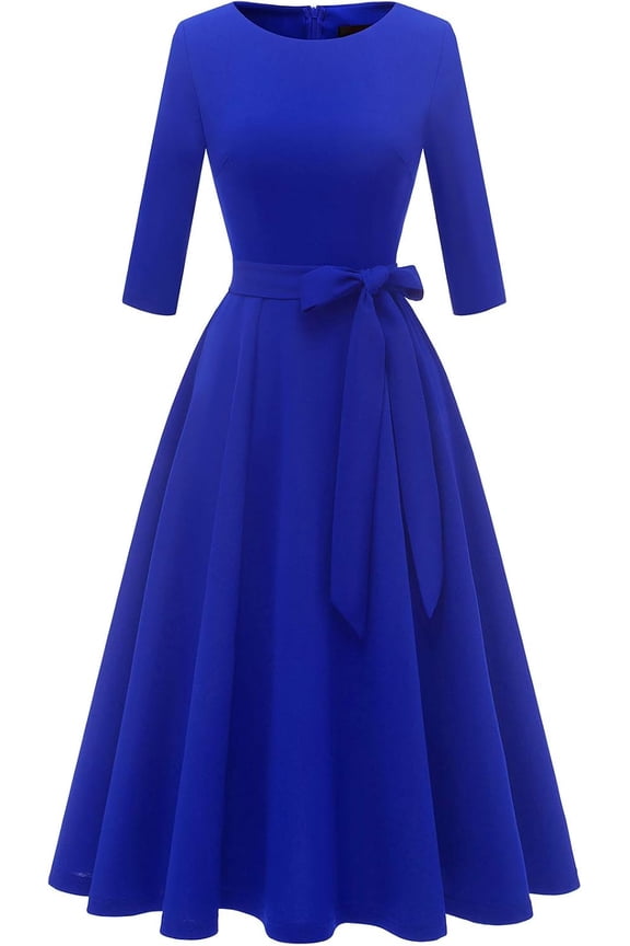Cocktail Dresses for Women, Elegant Wedding Guest 3/4 Sleeves Formal Church Dress, Fall 2025