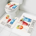 thumbnail image 1 of Cocktail Drink Bathroom Rugs Set HELLO SUMMER Non Slip Absorbent Soft Bath Mats 3 Piece Set with Bathroom Rug, U-Shaped Floor Mat, Toilet Seat Cover Small Size, 1 of 9