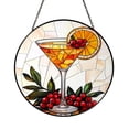 Cocktail Drink Stained Glass Look Suncatcher, Decorative Window Hanging ...