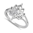 thumbnail image 1 of Cocktail Flower Simplistic Design 925 Silver Platinum Plated Women Valentines Day Gifts Ring Jewelry, 1 of 4