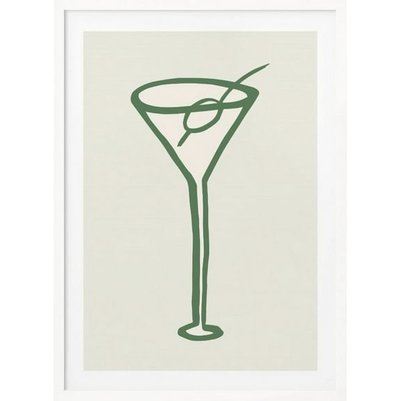 Cocktail Green Framed Art Modern Wall Decor