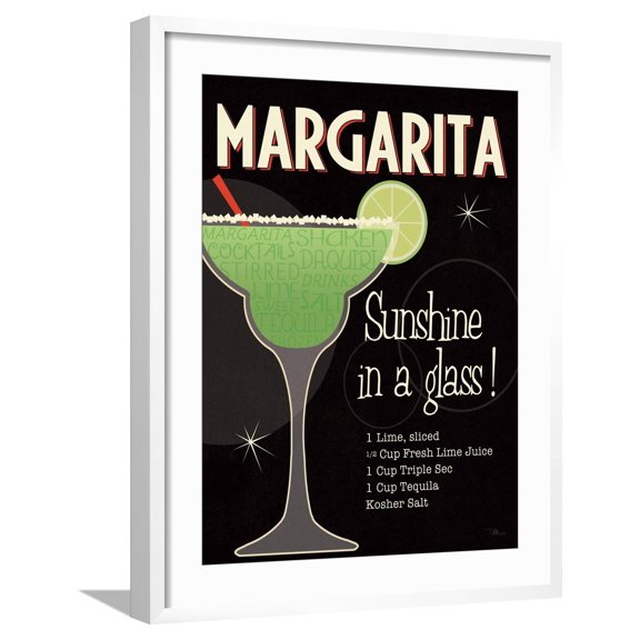 Art.com Cocktail Hour I Art Print by Pela Design, White Frame Wall Art, 23" x 29"