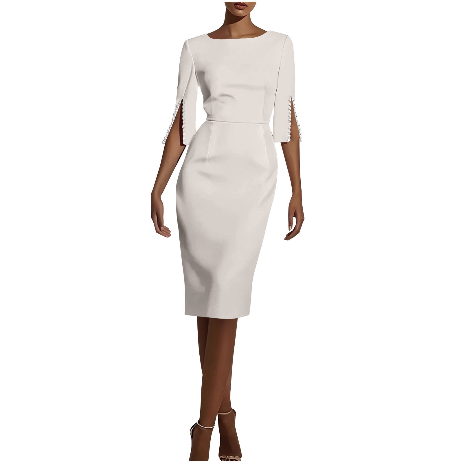 Cocktail Jumpsuits for Women Dressy Split 3/4 Sleeve High Waisted ...