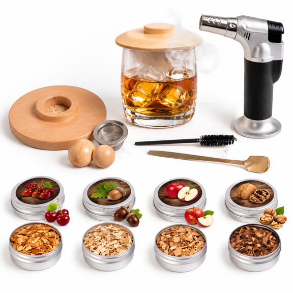 Cocktail Kit Complete Home Bar Set with Hardwood and Stainless Steel Components