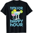 thumbnail image 1 of Cocktail Lover Bartender Saying Time For Happy Hour Cocktail T-Shirt, 1 of 3