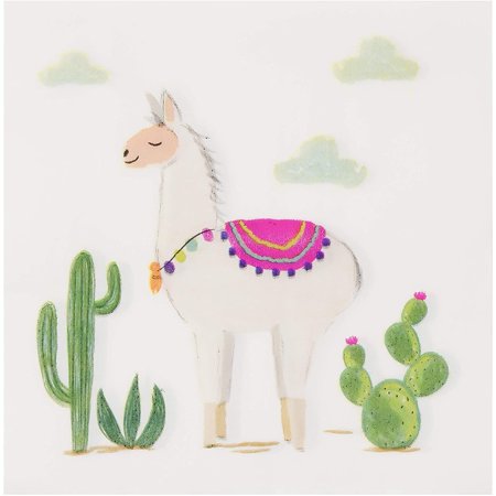 Cocktail Napkins - 150-Pack Luncheon Napkins, Disposable Paper Napkins Kids Birthday Desert-Themed Party Supplies, 2-Ply, Llama and Cactus Design, Unfolded 13 x 13 Inches, Folded 6.5 x 6.5 Inches