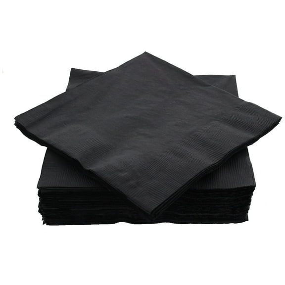 Cocktail Napkins Disposable, Black Beverage Napkins Soft and Absorbent Paper Napkins for Dinner, Party, Wedding, Or Every Day Use, 7” x 7” 2 Ply Party Napkins, Pack of 40 - By Amcrate