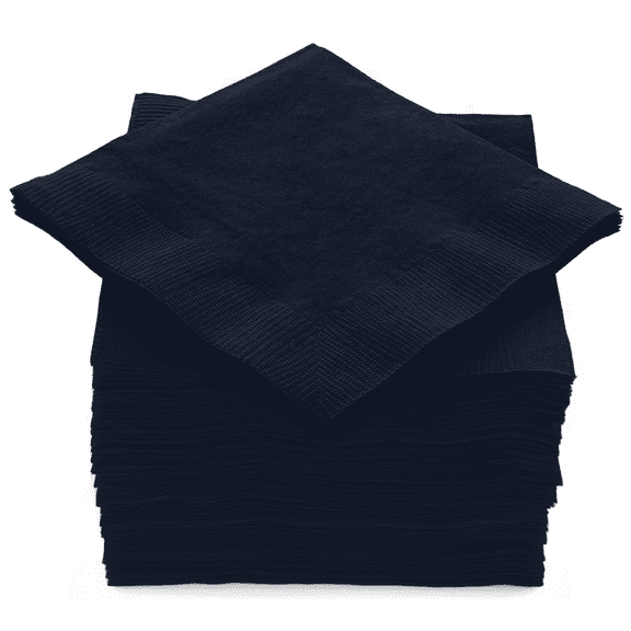 Cocktail Napkins Disposable, Navy Beverage Napkins Soft and Absorbent Paper Napkins for Dinner, Party, Wedding, Or Every Day Use, 5” x 5” 2 Ply Party Napkins, Pack of 100 - By Amcrate