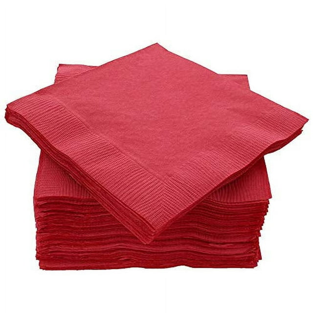 Cocktail Napkins Disposable, Red Beverage Napkins Soft and Absorbent ...