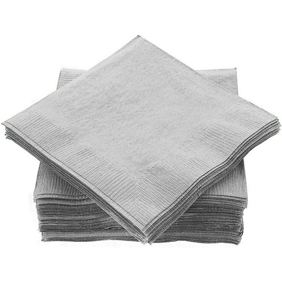 Cocktail Napkins Disposable, Silver Beverage Napkins Soft and Absorbent Paper Napkins for Dinner, Party, Wedding, Or Every Day Use, 7” x 7” 2 Ply Party Napkins, Pack of 40 - By Amcrate