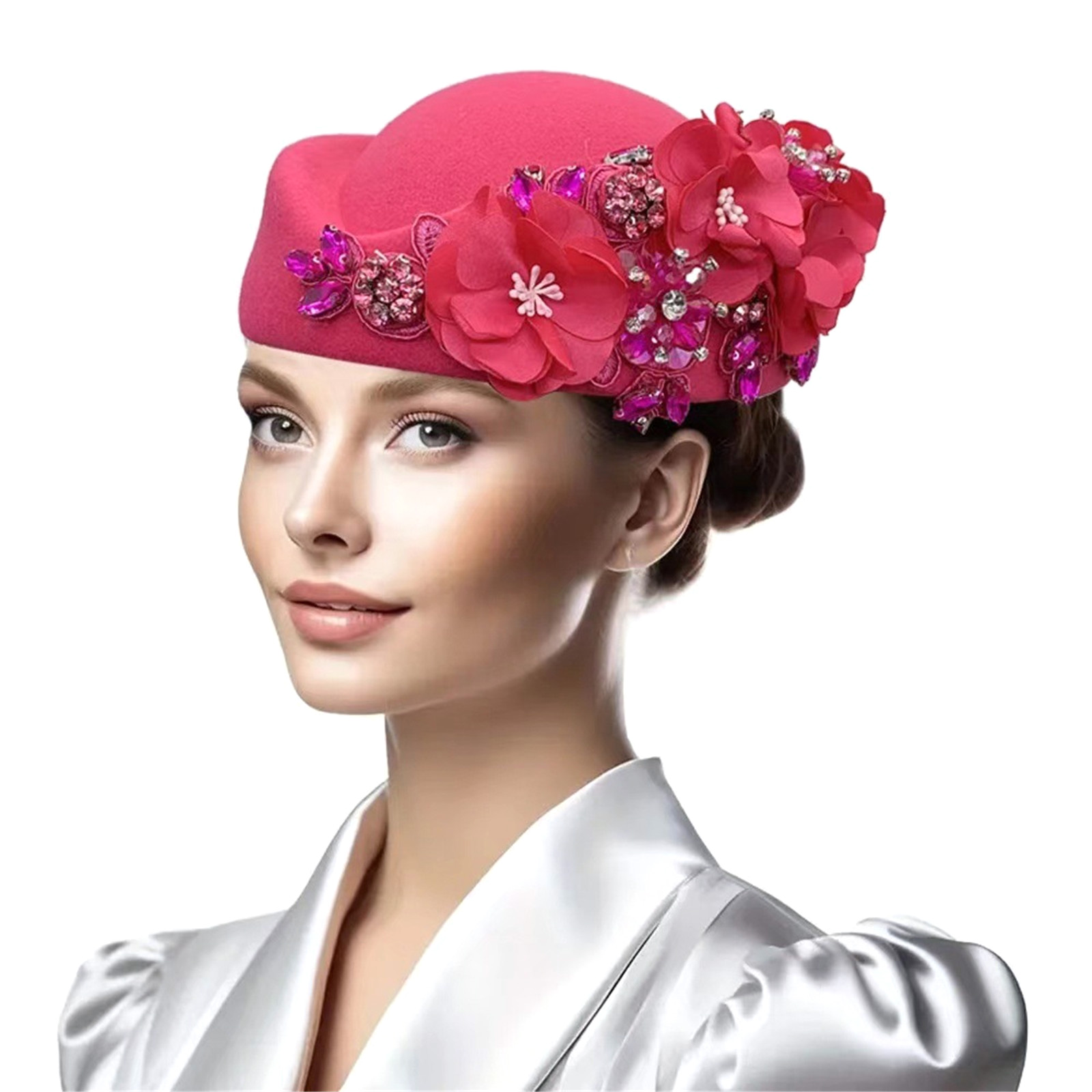 Cocktail Party 3D Flower Hat Fascinator Hat Church Caps 20s Flapper ...
