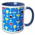 thumbnail image 1 of 3drose, Cocktail Party Alcoholic Beverages Print - Blue, 11oz Two-tone Blue Mug, 1 of 6