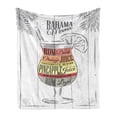 thumbnail image 1 of Cocktail Party Soft Flannel Fleece Blanket, Bahama Mama Cocktail in Vintage Style Painted on Wooden Boards Palm Leaves, Cozy Plush for Indoor and Outdoor Use, 50" x 60", Multicolor, by Ambesonne, 1 of 5