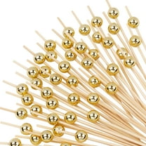 Cocktail Picks - 100 Counts Decorative Toothpicks for Appetizers, Long Fancy Bamboo Skewers