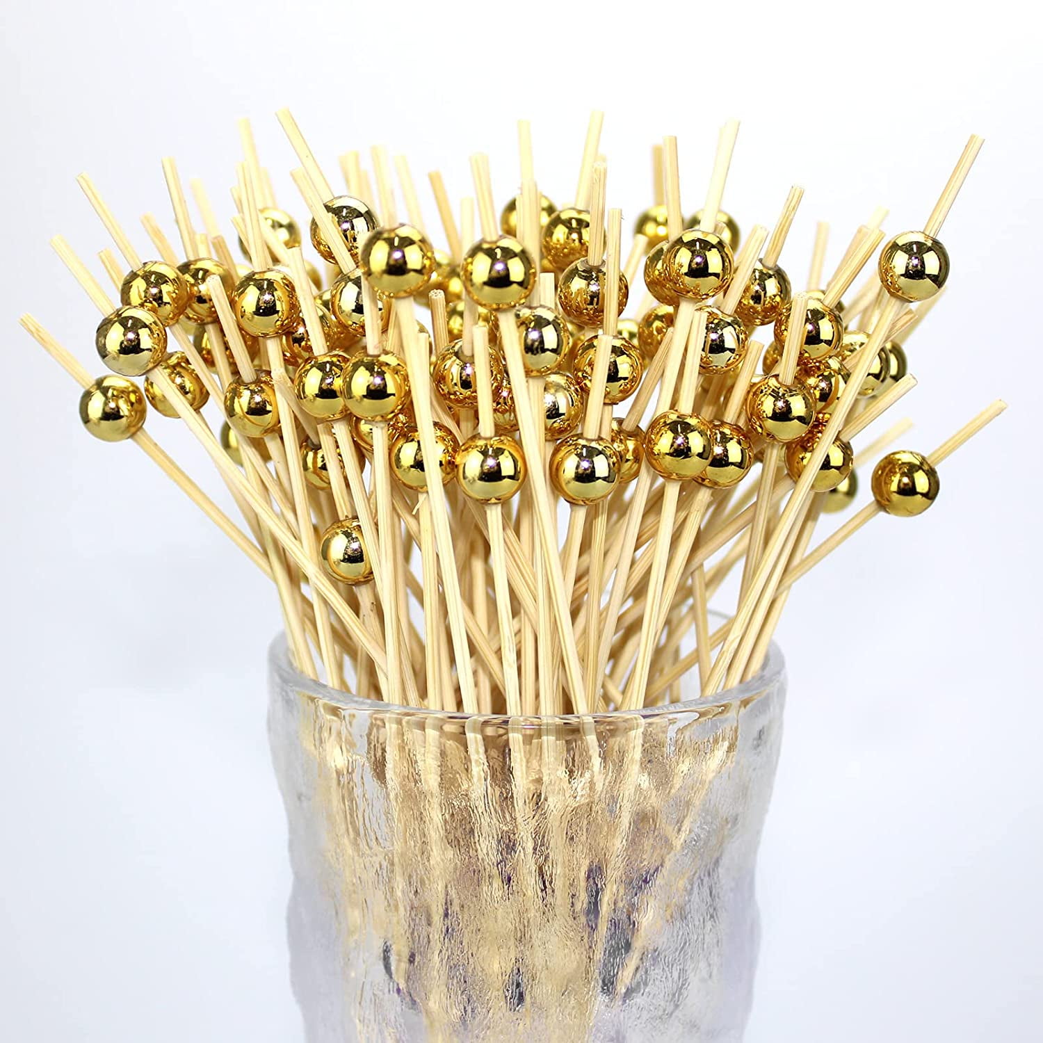 300 PCS Pink Pearl Toothpicks - 4.7 Inch Long Appetizer Picks For Charcuterie, Cocktails & Parties