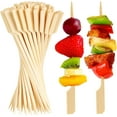 thumbnail image 1 of Cocktail Picks Bamboo Skewers For Appetizers, Paddle Wooden Skewers, Fancy Flat Toothpicks For Appetizers Party Sandwich Fruit Charcuterie, 1 of 6