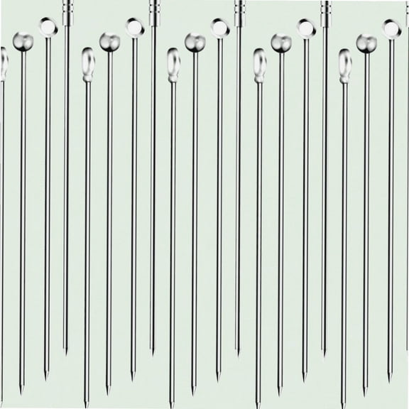 Cocktail Picks Set of 20, 4 Styles Stainless Steel Martini Picks, Reusable Metal Skewers for Olives Appetizers Fruit
