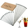 thumbnail image 1 of Cocktail Picks Stainless Steel Toothpicks  (4 & 8 inch) 24 Pack Martini Picks Reusable Fancy Metal Drink Skewers Garnish Swords Sticks for Martini Olives Appetizers Bloody Mary Brandied, 1 of 8