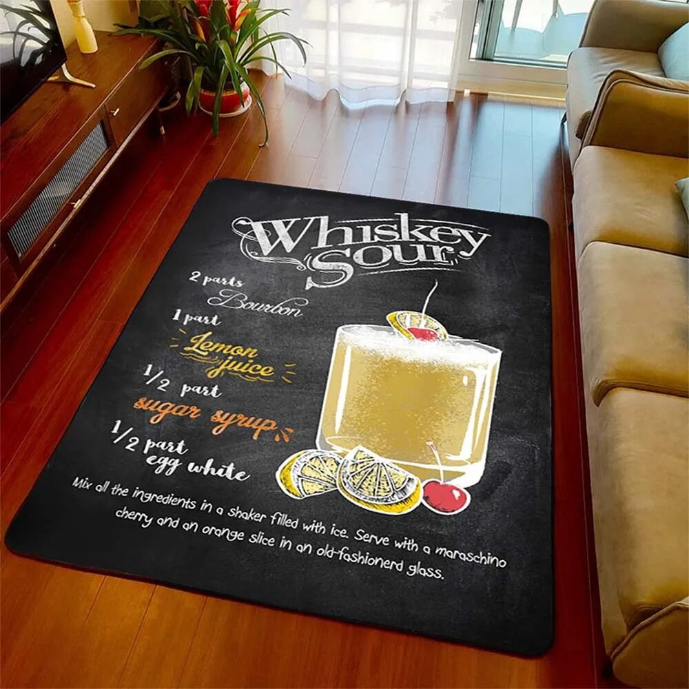 Cocktail Recipe Art Mat Carpet Fashion Gift for Boy Friend Dad Husband