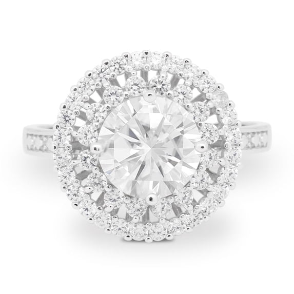 Cocktail Round Wedding Ring CZ 925 Sterling Silver Size 6