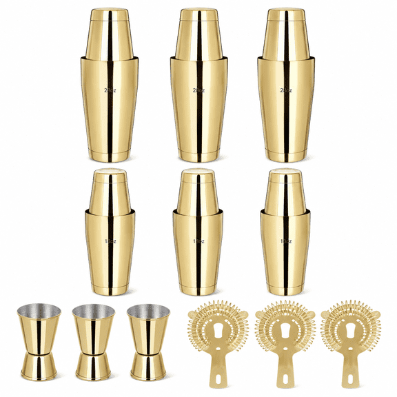 Cocktail Set Bartender Kit, 12 Pcs Drink Shaker with Strainer Bartending Martini Shaker Tin with 18oz & 28oz Mixed Alcohol Shaker Stainless Steel Bar Tool for Beginner