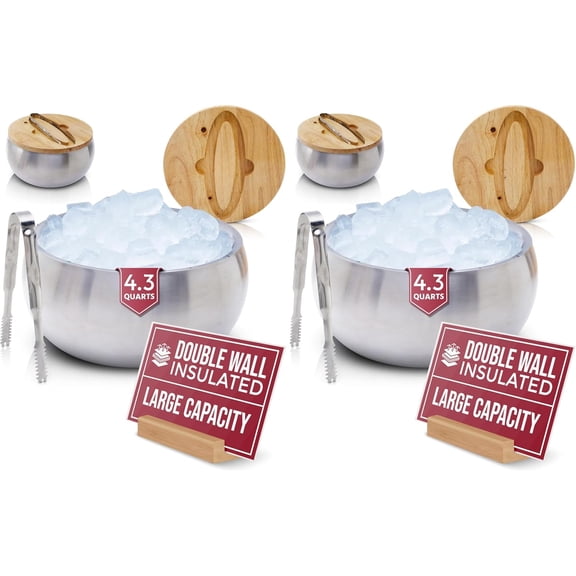 Cocktail Set Bartender Kit with Stainless Steel Ice Bucket - Complete Mixology Bar Tool Set with Wooden Organizer, Cocktail Shaker, Jigger, Muddler, Spoon, Tongs, Pourers, Recipe Cards