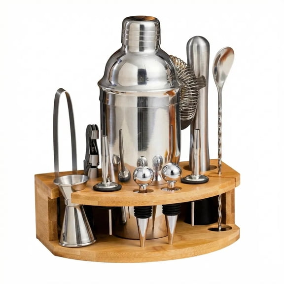 Cocktail Shaker Set,12 Piece Bartender Kit With Stand,Bar Set For Mixed Drink, Professional Bar Accessory Shaker,Jigger,Strainer,Muddler,Liquor Pourers, House Warming Gifts