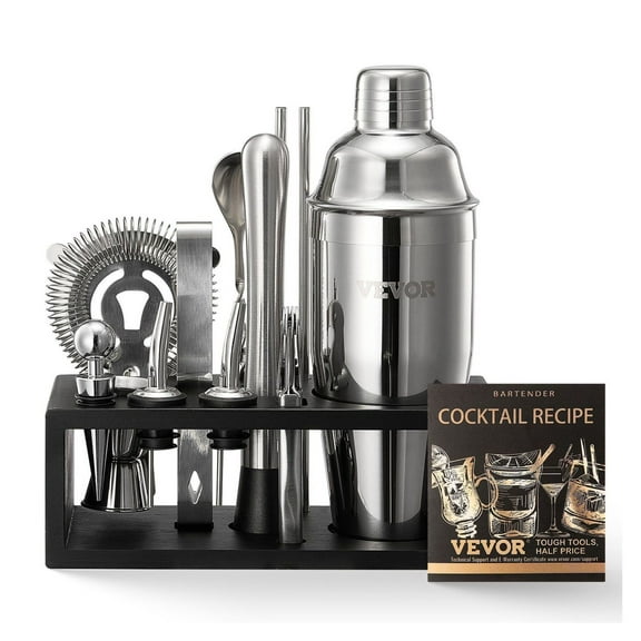 Cocktail Shaker Set 13 Pcs Bar Tool Set Stainless Steel Bartender Kit Silver Default