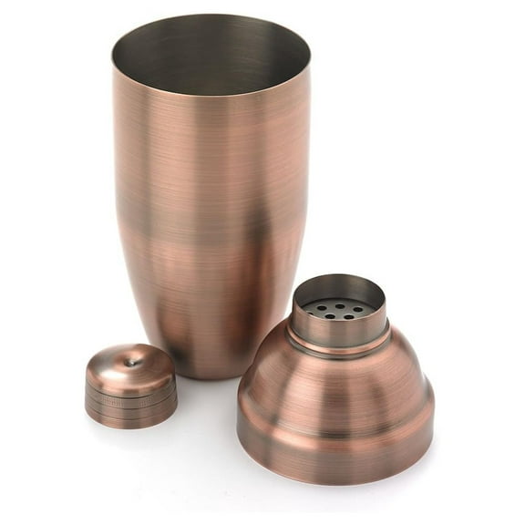 Cocktail Shaker Set, 24oz Antique Copper - 3 Piece Bar Set