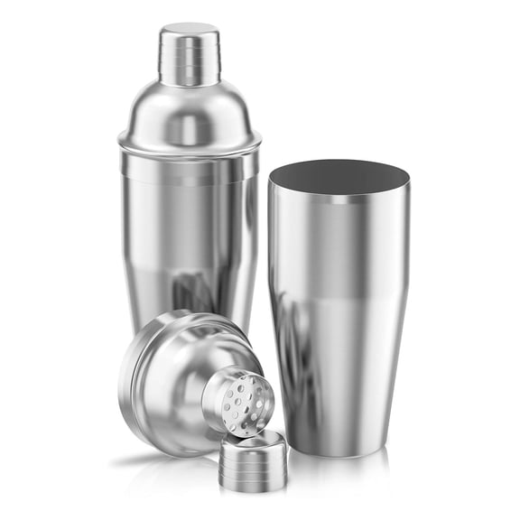 Cocktail Shaker with Double Measuring Jigger,Professional Stainless Steel 24oz Martini Shaker Set,Drink Built-In Strainer,Bartender Kit.