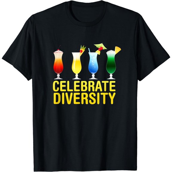 Cocktail Shirt Celebrate Diversity Funny Gift for Bartender T-Shirt