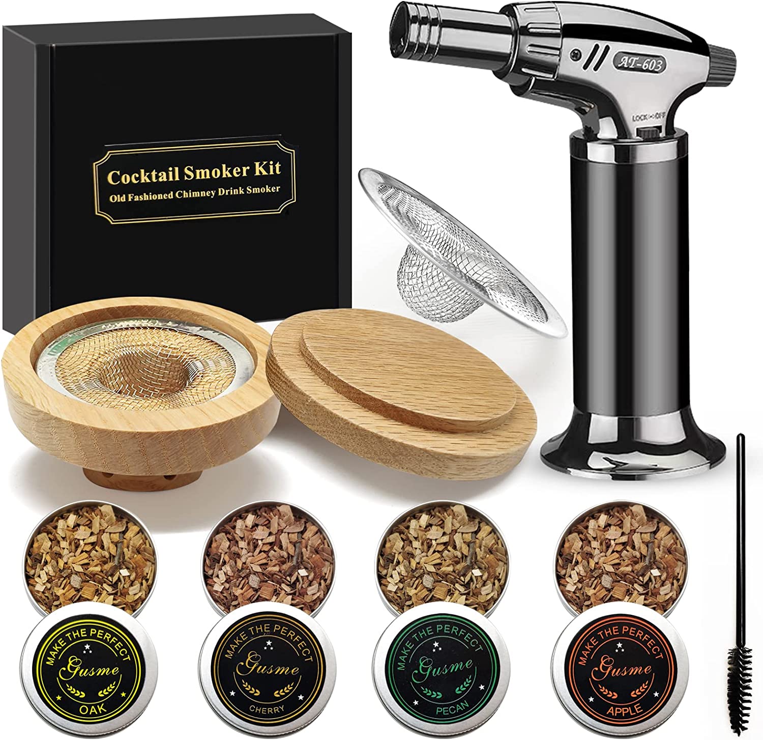 Cocktail Smoker Kit With Torch, Bourbon Smoker Kit Include Four Flavors