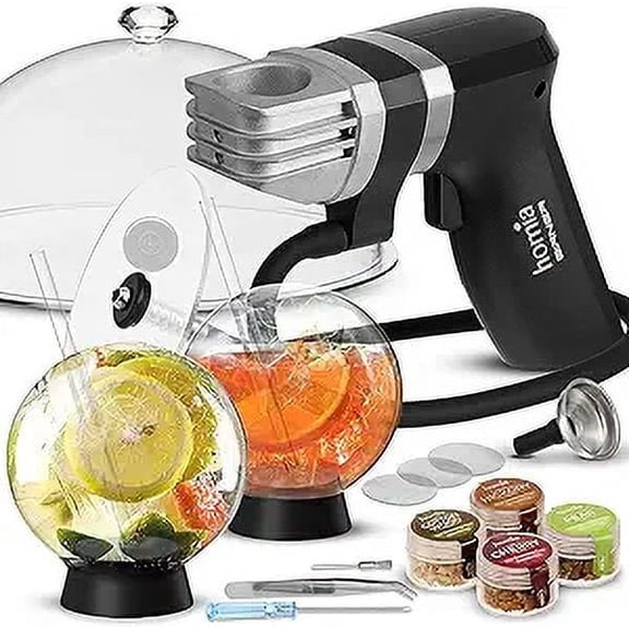 Cocktail Smoker Smoke Infuser Birner Profesional Kit, 13 PCS, Smoker Machine with Accessories and Wood Chips - Cold Smoke for Food and Drinks - Gift for Man
