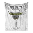thumbnail image 1 of Cocktail Soft Flannel Fleece Blanket, Ingredients of Margarita Sketch Lime Juice Liqueur Orange and Tequila, Cozy Plush for Indoor and Outdoor Use, 50" x 60", Grey White Apple Green, by Ambesonne, 1 of 6